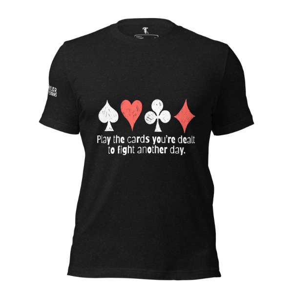 Fight Another Day Black Heather Tee with Nick & Henry Logo