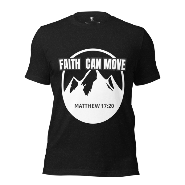 Faith Can Move Mountains Black Heather Tee