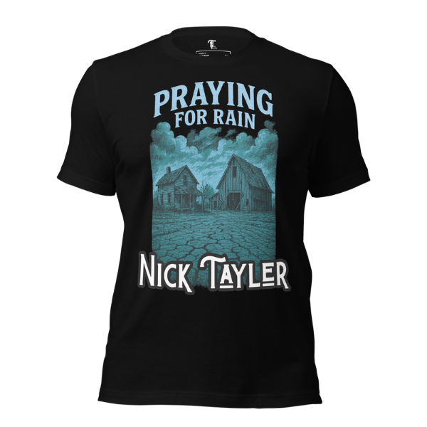 Praying for Rain Blue Farm Black Tee
