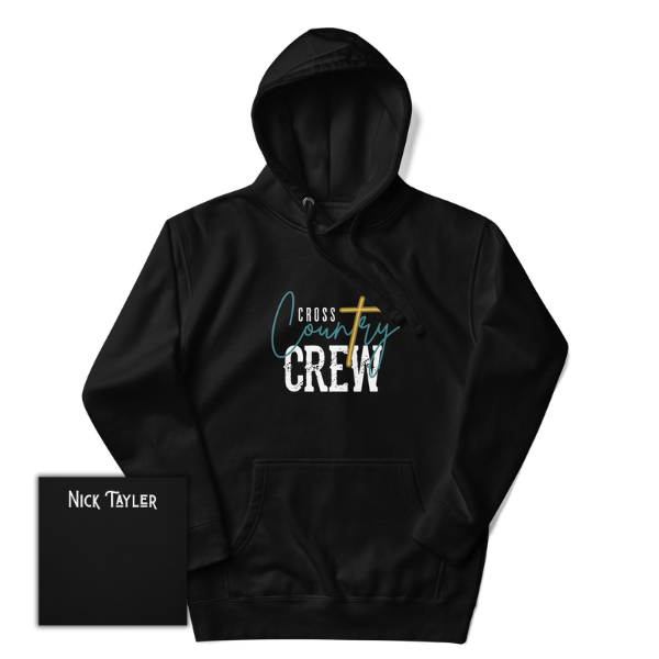 Cross Country Crew Black Hoodie with Back Logo