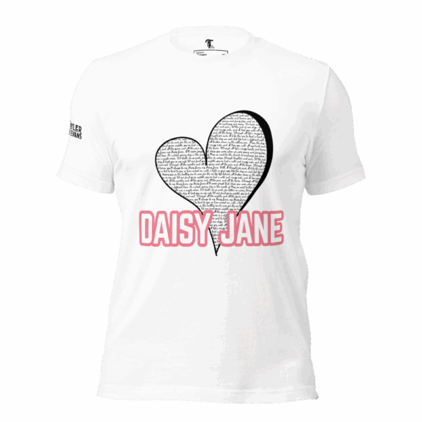Daisy Jane Pink Heart Lyric Tee with Nick & Henry Logo